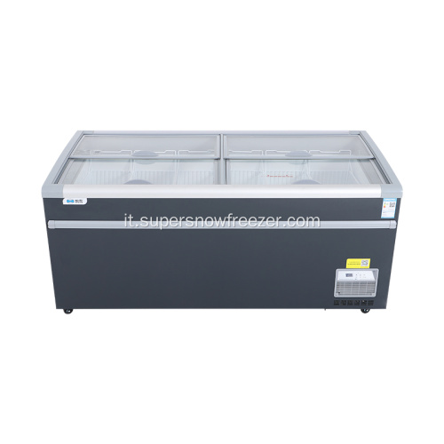 Freezer di pesce orizzontale economico Popsicle Grocery Freezer